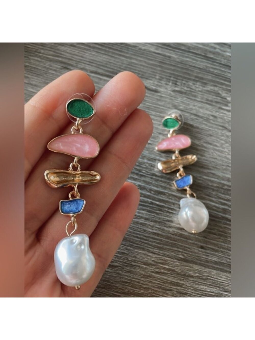 Pearl earring drops A339 - Picture 4 of 5
